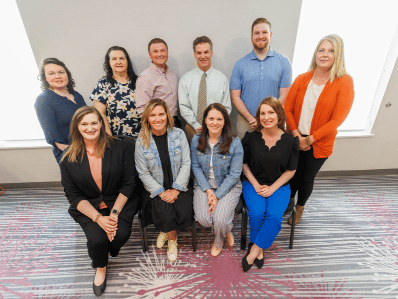 Members of the second cohort of Bower scholars include, standing, from left, Wendy Sasser, Stephanie Langston, James Davion, Jeremy Nowell, Noah Holcomb, Kimberly Roland; and, seated, from left, Shannon Blailock, Jessica Cagle, Stephanie Childress and Angela Cooper.