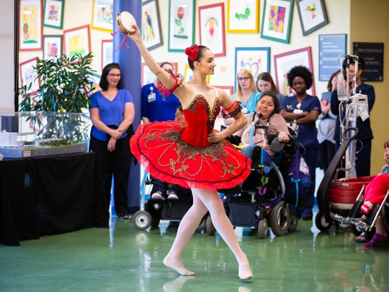 Mattie Grace Morris of Brandon performs for Batson Children's Hospital patients and staff. She was among Mississippi Metropolitan Ballet troupe members to give lessons to patients during a learning lab.
