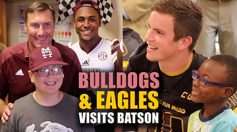 Video: Bulldogs, Eagles team up to cheer on Batson patients