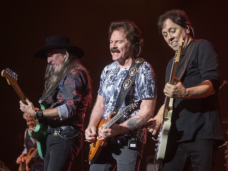 The Doobie Brothers rocked Thalia Mara Hall in Jackson September 14 during a benefit concert for the MIND Center. This year's event grossed more than $500,000 for Alzheimer's and dementia research. From left, band members Pat Simmons, Tom Johnston and John McFee play a trio of guitars.