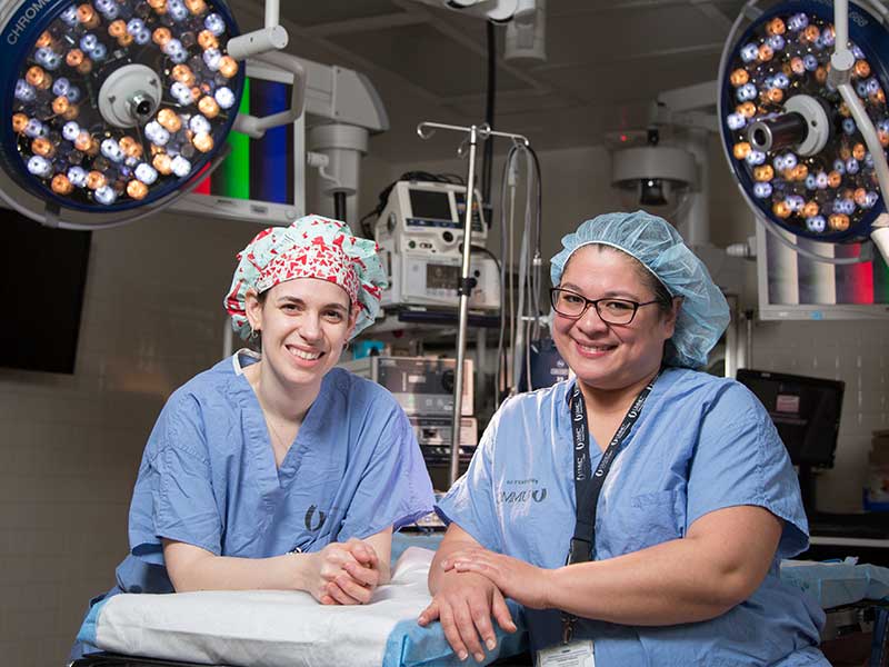Dr. Hannah Copeland, left, and Dr. Felicitas Koller are the Medical Center's two newest transplant surgeons.