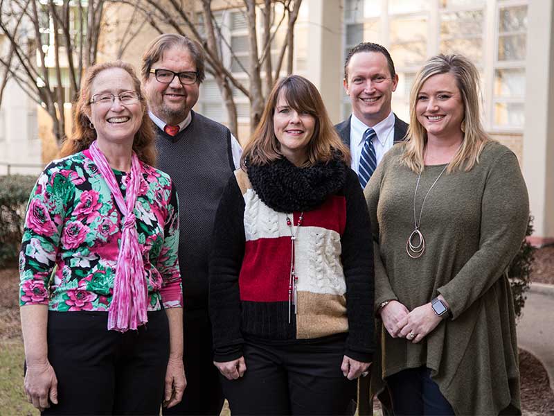 Some of the faculty and staff members who helped design the new preventive medicine residency program include, from left, Dr. Desiree Pendergrass,  Dr. Peter Pendergrass, Terri Jones, Dr. Joshua Mann and Brea Cole.