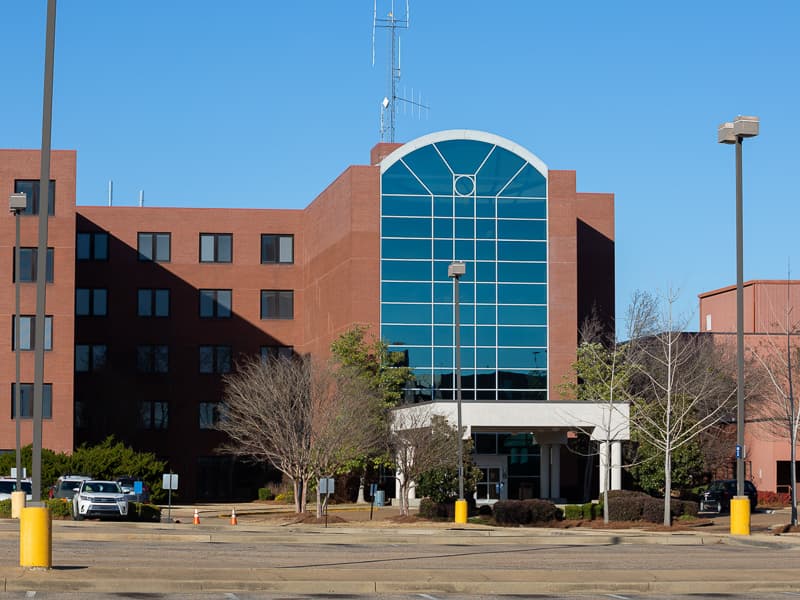 The South Oxford Center, or what used to be the Baptist Memorial Hospital, and the new home of the University of Mississippi School of Nursing in Oxford.