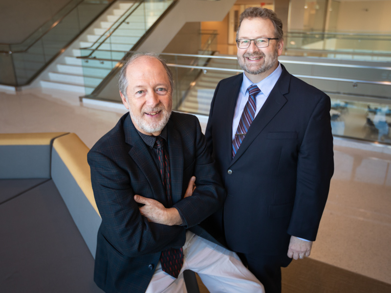 Dr. Jefferson Parker, left, and Dr. James Rowlett direct UMMC's Center for Innovation and Discovery in Addiction, or CIDA.