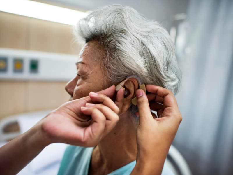 Hearing aids slow cognitive decline in older adults with hearing loss and risk for dementia