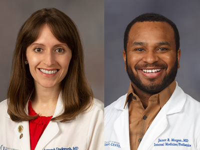 Portraits of Dr. Savannah Duckworth and Dr. Jarrett Morgan