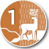 Level 1, white tail deer wayfinding logo.