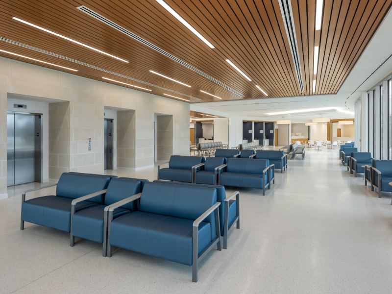 Elevators in lobby area.