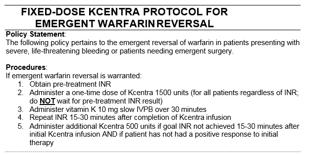 Image: Kcentra Policy