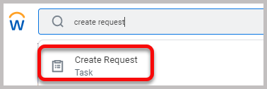 Create Request Task button highlighted.
