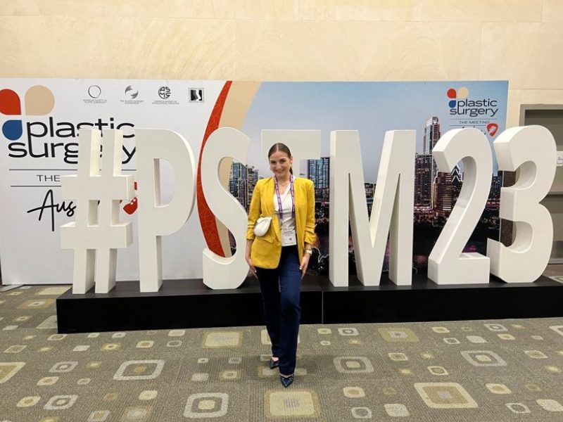Samantha Morin at the American Association Plastic Surgeons meeting in Austin, Texas
