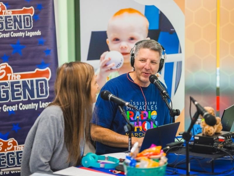 Kristel Taylor-Robinson and Scott Steele, broadcasting for 93.5 The Legend, share stories from Children's of Mississippi.