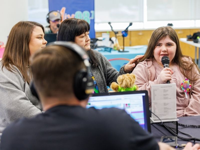 Children's of Mississippi patient Alanya Delaughter of Natchez tells her story during the first day of the Mississippi Miracles Radiothon.