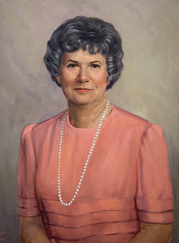 Appropriately, this portrait of Irene Graham hangs in the Rowland Medical Library, where Graham worked for more than 30 years and where many of the paintings she donated are still displayed.
