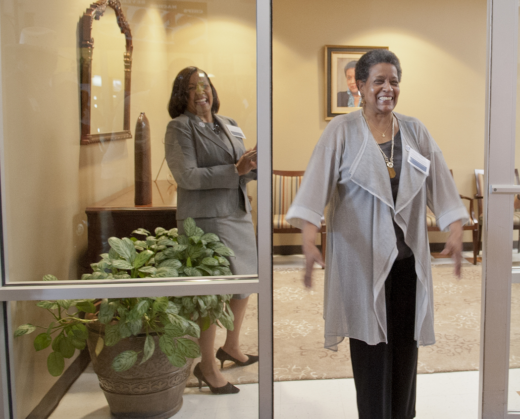Dr. Myrlie Evers-Williams on a tour of the institute.