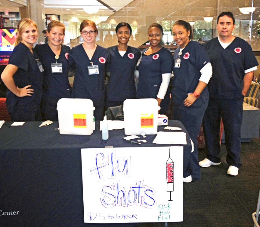  Senior Traditional BSN students administered about 150 flu vaccinations on the Ole Miss campus in October.