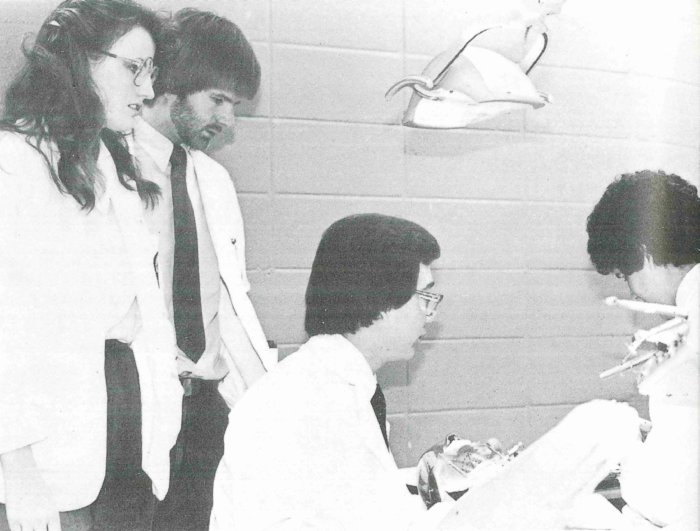 Horn, left, takes part in a community development morning at the SOD in 1981.