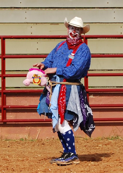 Being a rodeo clown is all in a day's work for UMMC perioperative services director Chip Thomason.