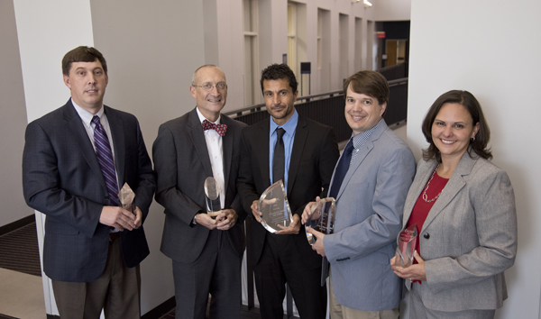 The Discovery Award winners from left, Dr. Michael Hall, Dr. Andrew Grady, Dr. Alejandro Chade, Dr. Lee Bidwell and Dr. Jennifer Sasser.