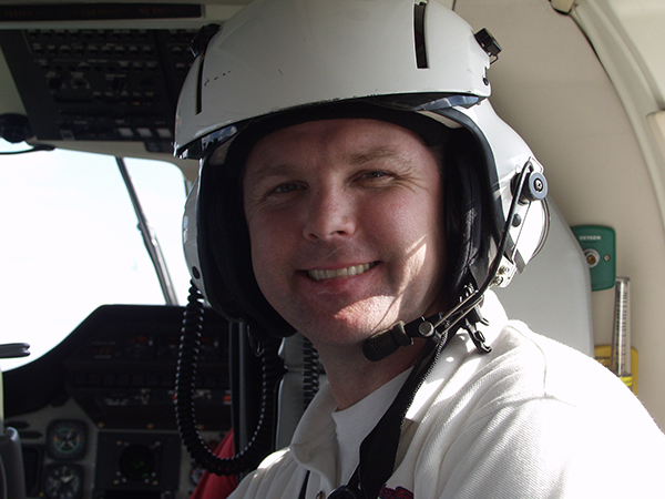 Perry is shown inside an AirCare vehicle in a photo taken more than a decade ago.