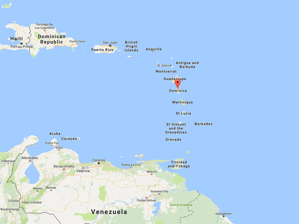Dominica is located north of Venezuela and southeast of Puerto Rico