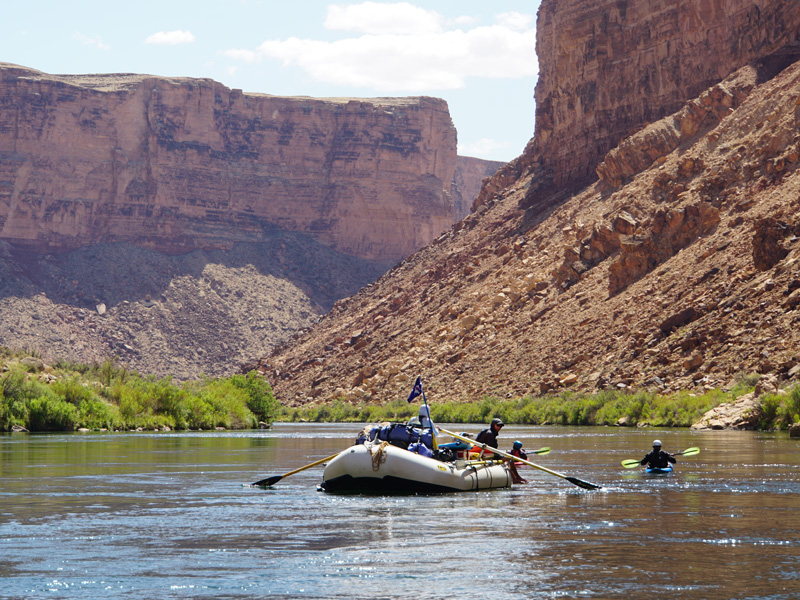 On the first day of the river journey, the Colorado is deceptively calm at this point.