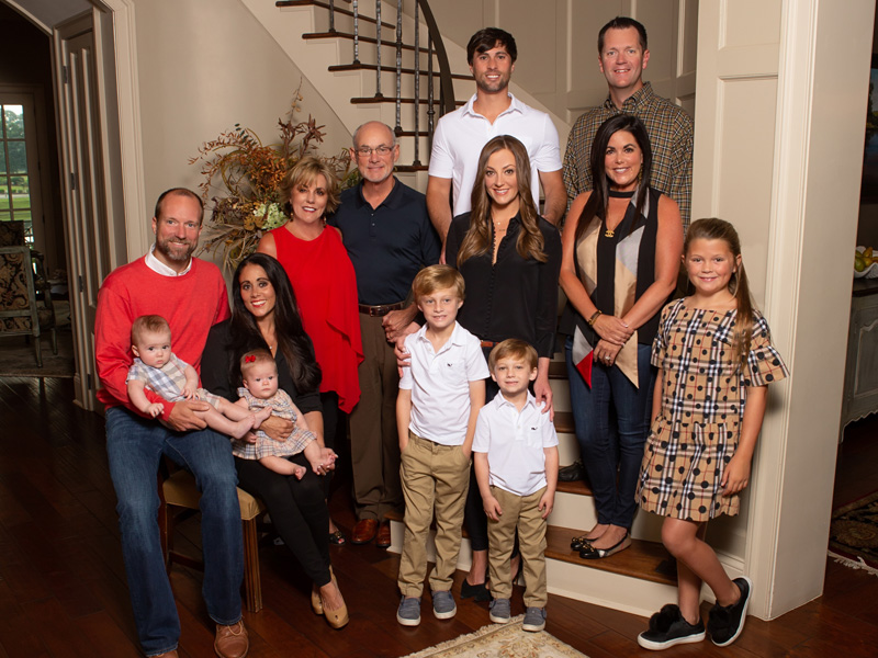 The Butts family includes, front row, from left, grandchildren Benton Felder, Stella Felder, Case Butts, Brooks Butts and Sadie Sutton; second row, Jeremy Felder, Stephanie Felder, Susie Butts, Lampkin Butts, Lauren Butts and Christie Sutton; and third row, Casey Butts and Trey Sutton.