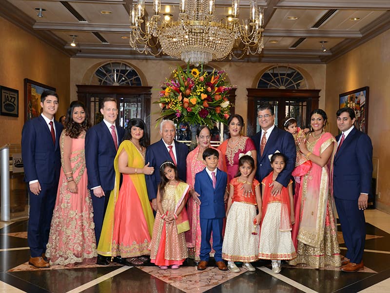 Sethi family at her parents' 50th wedding celebration