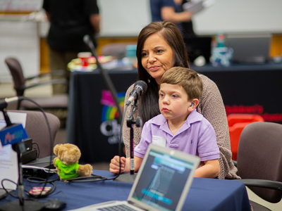 Children's of Mississippi patient Bentley Strickland and mom Cindy Strickland share their story during the Mississippi Miracles Radiothon.