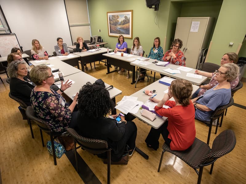FAST members gather monthly to discuss ideas for improving patients' experiences at Batson Children's Hospital.