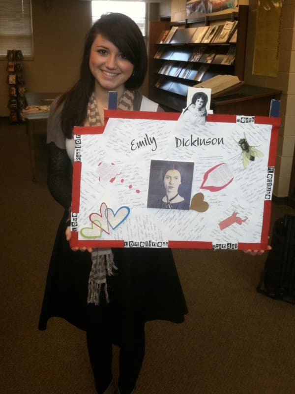 In this photo taken when she was a junior at Florence High School, India Byrd displays a poster for an English class project.