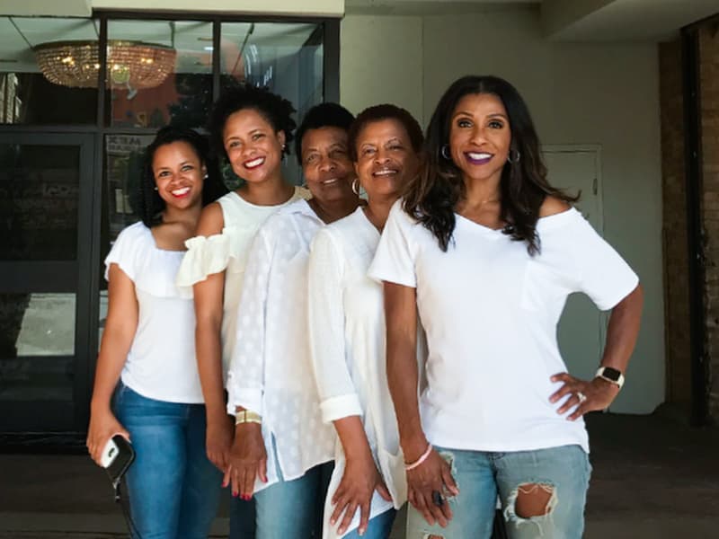 From left to right: Kandice Bailey, her sister, Dr. Summer Bailey; her grandmother, Senora Walters; her mother KaSandra Bailey; and her aunt, Dr. Jacqueline “Jackie” Walters.
