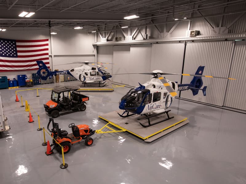 AirCare helicopters have a better home in the new MCES facility. They're protected from weather and readily available for training and use.