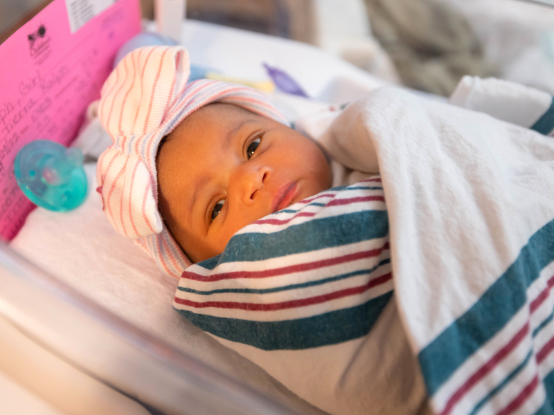 Aloria Ralph, photographed a day after she was born, got a healthy start in life at UMMC's Wiser Hospital for Women and Infants, which was recently redesignated as a Baby-Friendly Hospital. Melanie Thortis/ UMMC Communications 