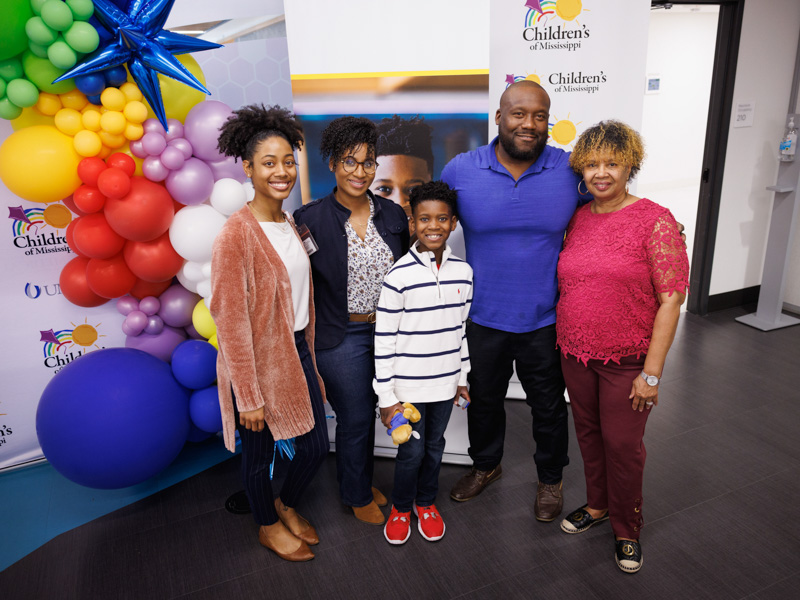 Children's Miracle Network Hospitals Champion Kingston Murriel's family includes, from left, sister Dasia Foster, mom Liz Foster, dad Marcus Murriel and grandmother Dr. Regina Curry.