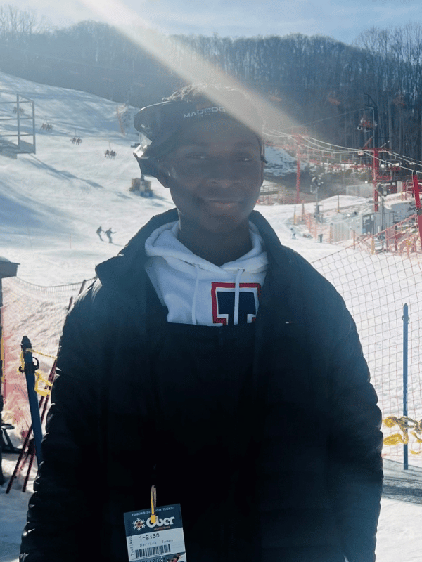 Cold weather could have triggered a sickle cell pain crisis. Since gene therapy, DJay can enjoy snow tubing.