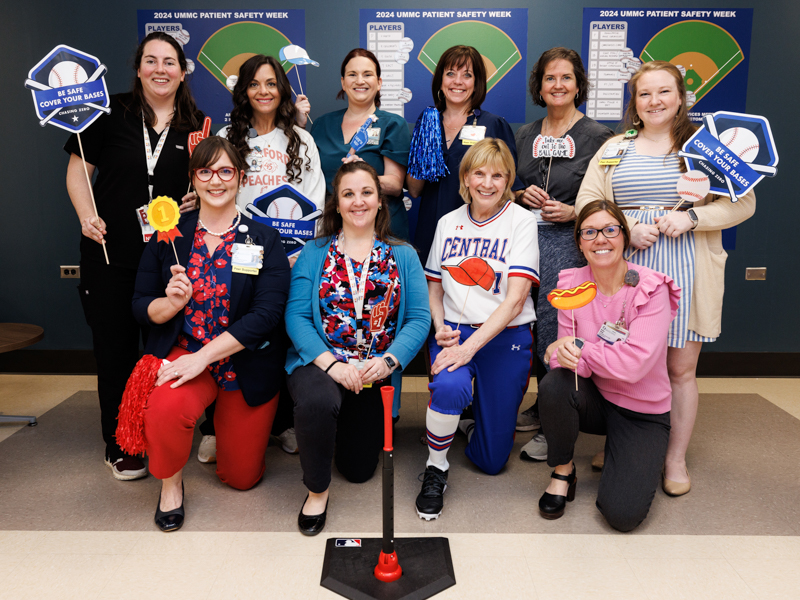 The Patient Safety Week Team: Front row, from left, Kim Barrier, Mary Beth Addington, Dr. Phyllis Bishop, Kristin Hardy; Back row, from left, Cadi Thompson-Appleby, Megan Roberts, Lauren Ainsworth, Heather Wise, Pam McCoy, Laura King