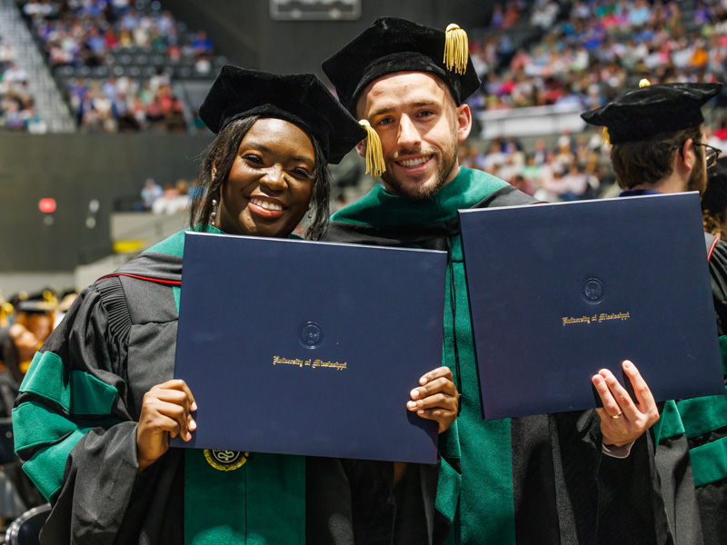 School of Medicine graduates Ivanna Adams-Nelson and Benjamin Nelson are married to medicine and to each other. Jay Ferchaud/ UMMC Communications