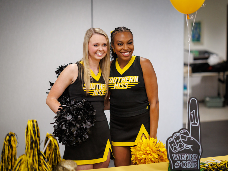 University of Southern Mississippi cheerleaders were part of the fun during a Friends of Children's Hospital Tailgate Party.