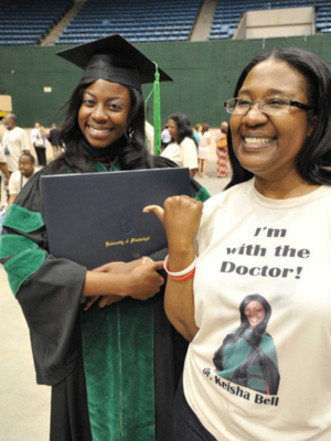 Among loved ones attending Dr. Keisha Bell's medical school graduation in 2012 was proud mom, Leesha Bell. (File photo)