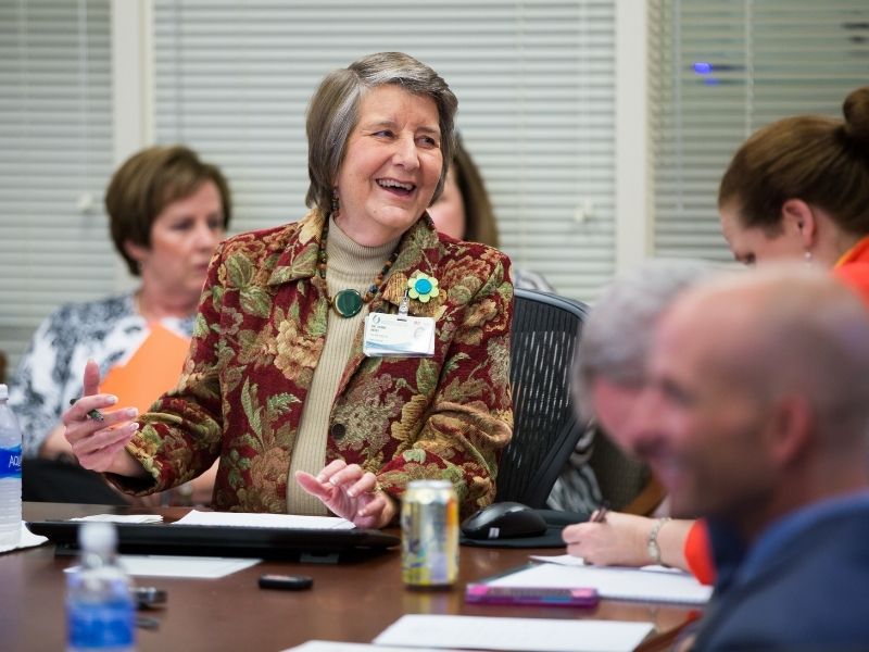 In this 2017 file photo, Dr. Diane Beebe leads a session of the Council of Clinical Chairs at UMMC.