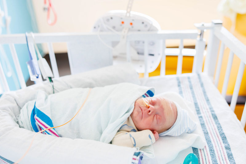 Children's of Mississippi NICU patient Brooks Flaherty of Pontotoc rests in his bed at the Kathy and Joe Sanderson Tower.
