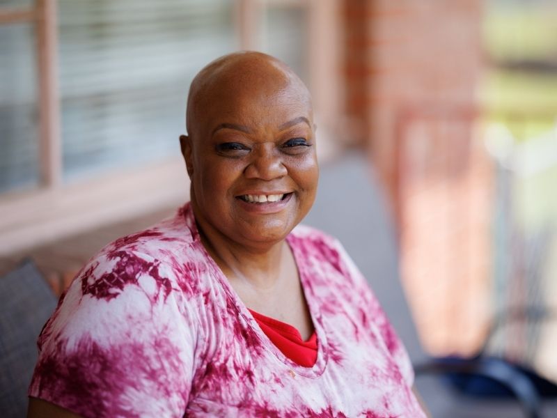 Sharon McAllister, shown in this 2024 file photo, is continuing to see lifestyle medicine specialists post cancer treatment. Joe Ellis/ UMMC Communications 