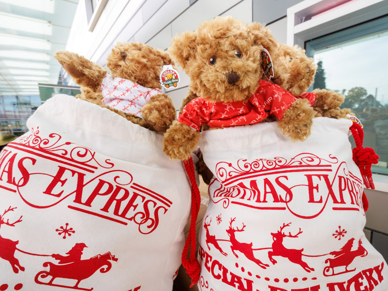 Nicholas Air donated stuffed bears to Children's of Mississippi during the holiday season. Jay Ferchaud/ UMMC Communications