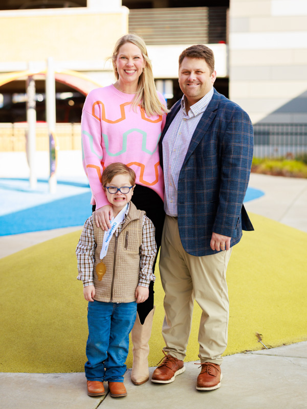 Porter Antici of Madison poses with his parents Tony and Ashley Antici.