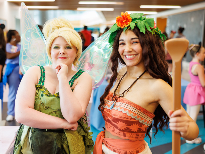 Tinkerbell and Moana spread Disney cheer at the Friends of Children's Hospital's Disney Day at the children's hospital.