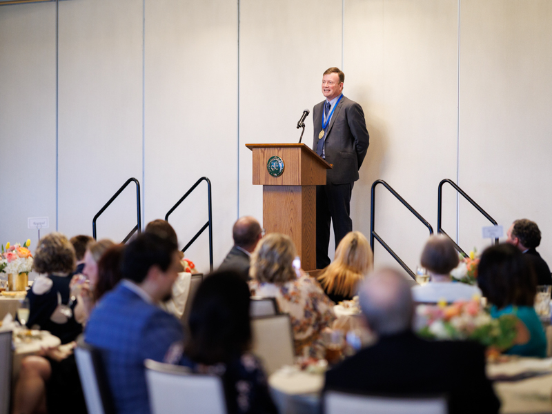Dr. Brad Ingram, McCarty Chair of Neurology, makes an acceptance speech during the chair naming ceremony.