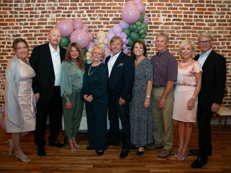 Celebrating Jean Adams' birthday are, from left, Kathryn Merrell Morris, Kyle Morris, daughter Lesa Morris Rogel, Adams, son Bob Morris, daughter Robin Morris McGuire and her husband, Jimmy McGuire, and daughter Shannon Morris Miller and her husband, Mitch Miller.