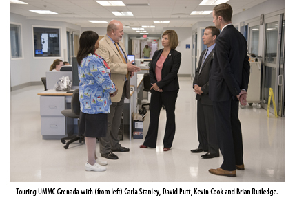 Touring UMMC Grenada with (from left) Carla Stanley, David Putt, Kevin Cook and Brian Rutledge.