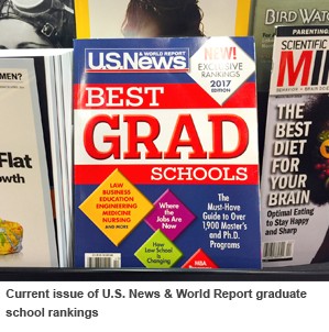 Current issue of US News & World Report graduate school rankings